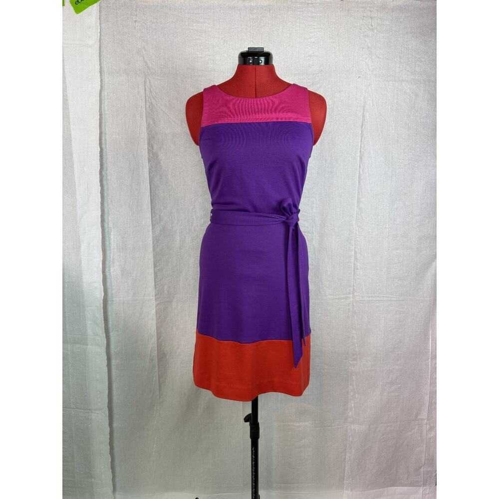 ELLE Womens Size 4 Pink Purple Red Fit N Flare Dress Sleeveless C609